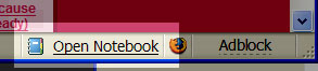 Open Noetbook button at the bottom of Firefox